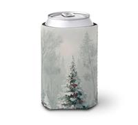 Manicotto refrigerante per lattine di birra, albero di Natale nel bosco può coprire la birra refrigerante morbido isolato porta bevande per feste in spiaggia eventi casa