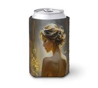 Manicotto refrigerante per lattine di birra, bella donna, copertura posteriore per lattine di birra, morbido supporto isolato per bevande, per feste, spiaggia, eventi a casa