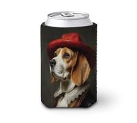 Manicotto refrigerante per lattine di birra, cane che indossa un cappello rosso può coprire la birra refrigerante morbido isolato porta bevande per feste in spiaggia eventi casa