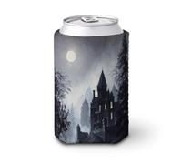 Manicotto refrigerante per lattine di birra, castello gotico di notte, può coprire la birra refrigerante morbido isolato porta bevande per feste in spiaggia eventi casa