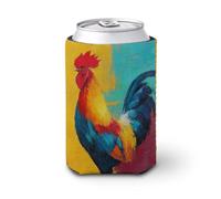 Manicotto refrigerante per lattine di birra, colorato a forma di gallo, morbido e isolato, per feste, spiaggia, eventi, casa