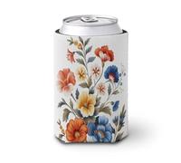 Manicotto refrigerante per lattine di birra, con fiori di garofano e margherite, per feste in spiaggia, eventi a casa