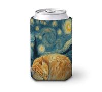 Manicotto refrigerante per lattine di birra, con gatto arancione che dorme, morbido supporto isolato per bevande per feste, spiaggia, eventi a casa