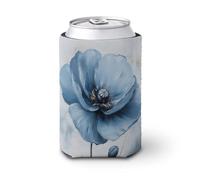 Manicotto refrigerante per lattine di birra, con papavero blu, morbido e isolante, per feste, spiaggia, eventi, casa