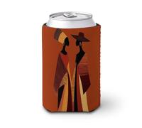 Manicotto refrigerante per lattine di birra, due donne africane che indossano un cappello minimalista può coprire la birra refrigerante morbido isolato porta bevande per feste in spiaggia eventi casa