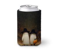Manicotto refrigerante per lattine di birra, due simpatici fantasmi bianchi nel bosco possono coprire la birra refrigerante morbida e isolata, supporto per bevande per feste, spiaggia, eventi a casa