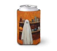 Manicotto refrigerante per lattine di birra, fantasma in piedi nel lavandino della cucina, può coprire il refrigeratore della birra, morbido supporto isolato per bevande per feste in spiaggia eventi