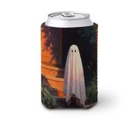 Manicotto refrigerante per lattine di birra, fantasma in piedi sui gradini può coprire il refrigeratore della birra, morbido supporto isolato per bevande per feste, spiaggia, eventi a casa