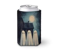 Manicotto refrigerante per lattine di birra, fantasmi sul sentiero della foresta, può coprire la birra, morbido supporto isolato per bevande per feste, spiaggia, eventi a casa