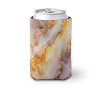 Manicotto refrigerante per lattine di birra, lastra di pietra fantasia in giallo oro pallido, beige può coprire una lattina di birra refrigerante morbida isolata porta bevande per feste in spiaggia