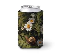 Manicotto refrigerante per lattine di birra, lumaca su felci può coprire una borsa termica morbida per bevande per feste, spiaggia, eventi a casa