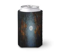 Manicotto refrigerante per lattine di birra, luna piena nel bosco autunnale può coprire la birra refrigerante morbido isolato porta bevande per feste in spiaggia eventi casa