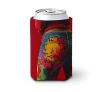 Manicotto refrigerante per lattine di birra, retro colorato con graffiti per coprire birra, morbido supporto isolato per bevande per feste, spiaggia, eventi a casa
