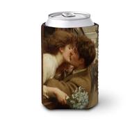 Manicotto refrigerante per lattine di birra, romantiche coppie che si baciano, rustico, può coprire la birra fresca morbida isolata, supporto per bevande per feste, spiaggia, eventi a casa