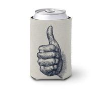 Manicotto refrigerante per lattine di birra, semplice gesto della mano con il pollice verso l'alto, può coprire il dispositivo di raffreddamento della birra morbido isolato porta bevande per feste in