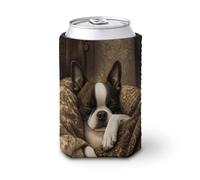 Manicotto refrigerante per lattine di birra, simpatico cane che dorme su un morbido letto, può coprire la birra fresca morbida isolata, supporto per bevande per feste, spiaggia, eventi a casa