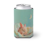 Manicotto refrigerante per lattine di birra, simpatico coniglietto che dorme può coprire la birra refrigerante morbida isolata, supporto per bevande per feste, spiaggia, eventi a casa