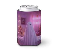 Manicotto refrigerante per lattine di birra, simpatico fantasma che galleggia nella vasca da bagno, può coprire il refrigeratore della birra, morbido supporto isolato per bevande per feste in spiaggia