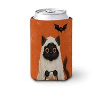 Manicotto refrigerante per lattine di birra, simpatico gatto nero in un foglio bianco fantasma può coprire la birra refrigerante morbido isolato porta bevande per feste in spiaggia eventi casa