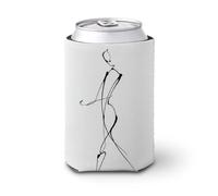 Manicotto refrigerante per lattine di birra, stile minimalista, con disegno artistico che cammina a forma di figura umana, può coprire una bevanda termica morbida per feste, spiaggia, eventi a casa
