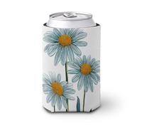 Manicotto refrigerante per lattine di birra, stile retrò, con fiori e margherite, morbido e isolato, per feste, spiaggia, eventi a casa