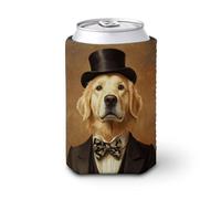 Manicotto refrigerante per lattine di birra, stravagante Golden Retriever come un gentiluomo può coprire la birra refrigerante morbido isolato porta bevande per feste in spiaggia eventi casa