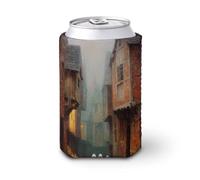 Manicotto refrigerante per lattine di birra, tre simpatici fantasmi in Old Town Street può coprire la birra refrigerante morbida e isolata, supporto per bevande per feste, spiaggia, eventi a casa