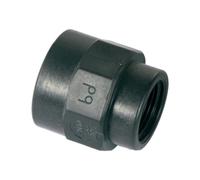 Manicotto ridotto in PP nero 3/4" x 1/2" per tubi in polipropilene Bucchi