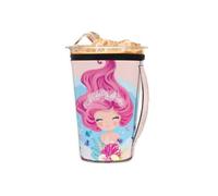 Manicotto riutilizzabile per caffè freddo con manico, graziosa principessa sirena in neoprene isolante, portabicchieri per bevande fredde da 453,6 g a 510,3 g