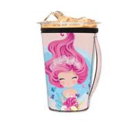 Manicotto riutilizzabile per caffè freddo con manico, graziosa principessa sirena in neoprene isolante, portabicchieri per bevande fredde 680,4 g - 793,8 g