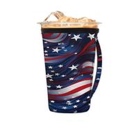 Manicotto riutilizzabile per caffè freddo con manico, manica in neoprene con bandiera americana, 4 luglio, isolante, portabicchieri per bevande fredde da 680,4 g a 793,8 g
