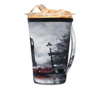 Manicotto riutilizzabile per caffè freddo con manico, manica in neoprene per tazza del Big Ben britannico per bevande fredde 850,5 g - 907,2 g
