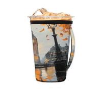 Manicotto riutilizzabile per caffè freddo con manico, manica in neoprene per tazza del Big Ben britannico, motivo autunnale, isolante, portabicchieri per bevande fredde, 680,4 g - 793,8 g