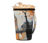 Manicotto riutilizzabile per caffè freddo con manico, manica in neoprene per tazza del Big Ben britannico autunnale modello UK isolante, portabicchieri per bevande fredde 850,5 g - 907,2 g