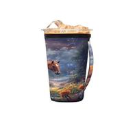 Manicotto riutilizzabile per caffè ghiacciato con manico, galassia cavallo fiori in neoprene manica tazza isolante animale della foresta portabicchieri per bevande fredde 473,6 g - 510,3 g