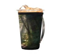 Manicotto riutilizzabile per caffè ghiacciato con manico, in neoprene dipinto con foglie di albero della foresta, isolante, portabicchieri per bevande fredde da 680,4 g a 793,8 g