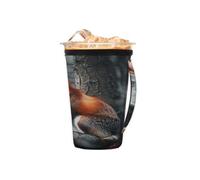 Manicotto riutilizzabile per caffè ghiacciato con manico, in neoprene, motivo animali della foresta, isolante, portabicchieri per bevande fredde da 453,6 g a 510,3 g