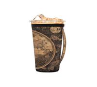 Manicotto riutilizzabile per caffè ghiacciato con manico, retro mappa del mondo, in neoprene, stile vintage, con mappa educativa, isolante, portabicchieri per bevande fredde, da 453,6 g a 510,3 g