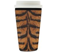 Manicotto riutilizzabile per tazze da caffè ghiacciato con stampa tigre, isolante, in neoprene, per bevande fredde, stampa leopardata, supporto per bevande da 907,2 g