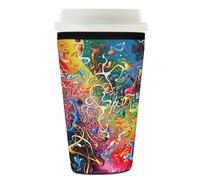 Manicotto riutilizzabile per tazze da caffè ghiacciato nero astratto matematico isolante in neoprene manica per bevande fredde bevande matematiche supporto per tazze da 76 a 793,8 g
