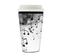 Manicotto riutilizzabile per tazze di caffè ghiacciato, in neoprene con note musicali, isolante, per bevande fredde, adatto per tazze da 623,7-680,4 g