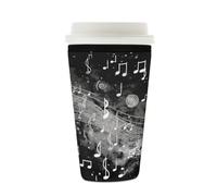 Manicotto riutilizzabile per tazze di caffè ghiacciato, note musicali astratte, isolante, in neoprene, per bevande fredde, adatto per tazze da 16-510 ml