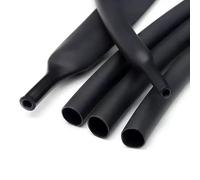 Manicotto termorestringente, Avvolgicavo termorestringente 2,4-6,4 mm 100 M 200 Rosso Nero Poliolefina 3:1(Black,4.8MM-200M)