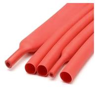 Manicotto termorestringente, Avvolgicavo termorestringente 2,4-6,4 mm 100 M 200 Rosso Nero Poliolefina 3:1(Red,2.4MM-200M)
