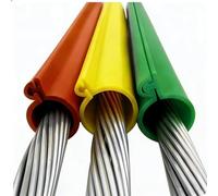 Manicrone Isolante Cavo Alta Tensione, 35KV Impermeabile Anti-UV Protettore Conduttore Nudo, Installazione Facile Isolamento Industriale Linee Elettriche(Red-25ft/8m,ID 45mm/1.77in)