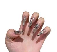 Manicure che migliora il temperamento, armatura da indossare con linee in metallo argento nero opaco, armatura da indossare con semplice stile europeo e americano.(XS)