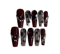 Manicure che migliora il temperamento, il colore ciliegia è bianco in autunno e inverno. Indossare le foglie for unghie è un'esplosione da sogno.(M)