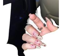 Manicure che migliora il temperamento, super-lampeggiante rosso Spice Girl manicure lunga fatta a mano prodotto finito toppa for unghie finte che indossa un'armatura.(XS)