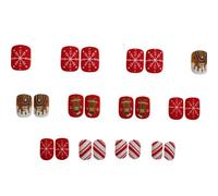 Manicure di vacanza Premere sulle unghie Breve Bastone Quadrato sulle Unghie Cartoon Pupazzo Di Neve E Fiocchi di Neve