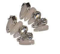 Manicure for temperamento, manicure for piccione, abito da sposa da sposa, una lunga goccia d'acqua a mano(XS)